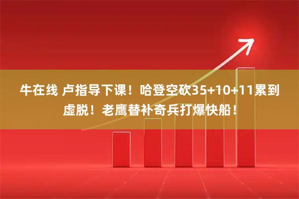 牛在线 卢指导下课！哈登空砍35+10+11累到虚脱！老鹰替补奇兵打爆快船！